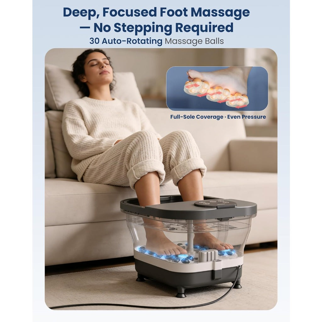 COMFIER Electric Foot Spa Massager - Heat - Automatic Rolling Massage - Pedicure Bath - Foot Relaxation - Home Use - Good