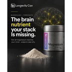 Longevity Can Magnesium L-Threonate Powder 50g – Pure Unflavoured Vegan Supplement – 33 Servings - Damaged Box - BBE 05/2027