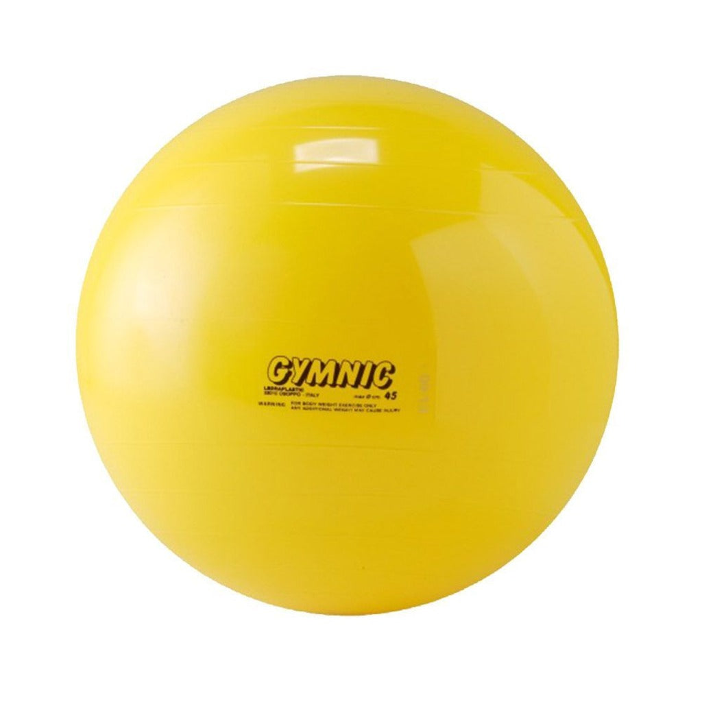 NRS Healthcare Gym Ball 45cm 17.5 Inch Diameter Anti Burst Fitness Yoga Swiss Ball for Exercise and Rehabilitation Yellow - Like New