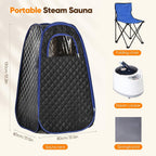 Portable Steam Sauna Tent Fast Pop-Up Home Spa - 1000W 2L Detox Personal Sauna with 9 Temperature Settings - Damaged Box