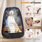 Portable Steam Sauna Tent Fast Pop-Up Home Spa - 1000W 2L Detox Personal Sauna with 9 Temperature Settings - Damaged Box