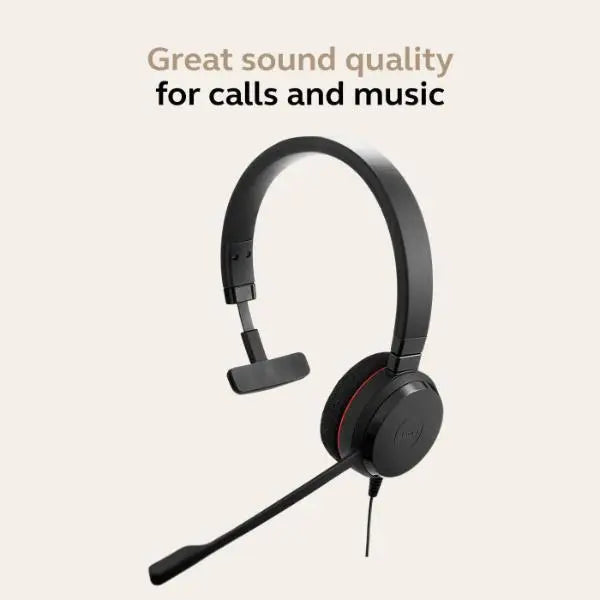Jabra Evolve 20 Mono Microsoft Certified Passive Noise Cancellation Headset - New Jabra
