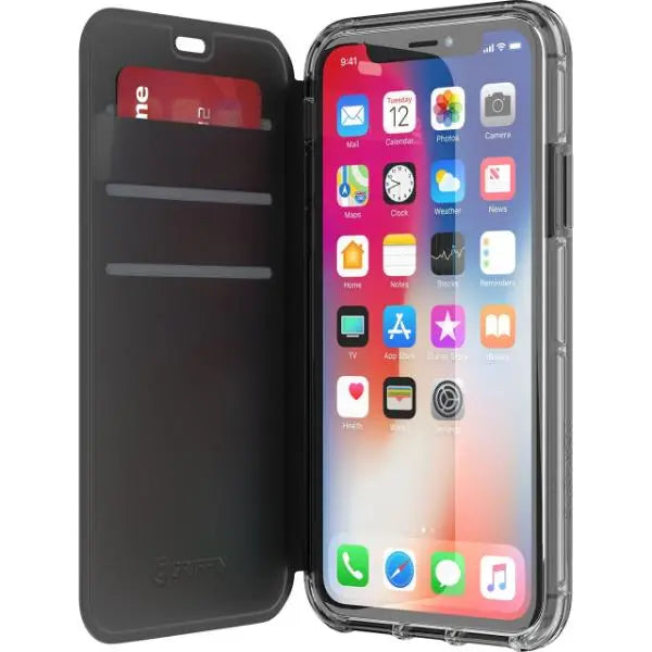Griffin Survivor iPhone X/XS Slim Fit Clear Wallet Case Black / Clear Griffin