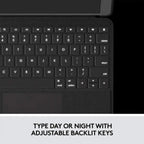 Logitech Folio Touch iPad Pro 11-inch 1st - 4th Gen 2018 -2022 Keyboard Case Backlit Keyboard Trackpad QWERTY Grey - Refurbished Logitech