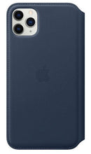 Apple iPhone 11 Pro Max Leather Folio Case - Deep Sea Blue (Official) (New) - The Outlet Shop