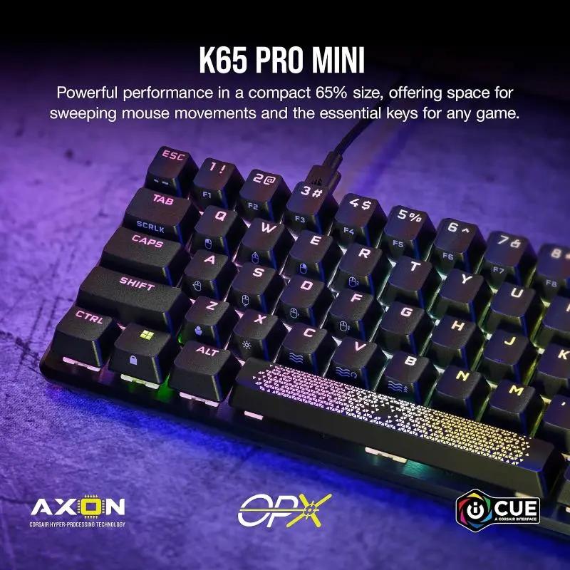 Corsair K65 Pro Mini 65% Optical Mechanical Wired Gaming Keyboard QWERTY Layout - New Corsair