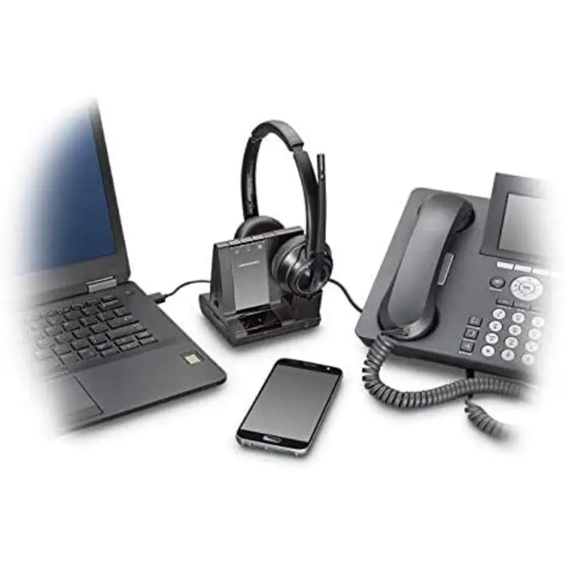 Plantronics Poly Savi 8220 USB-A Stereo DECT Headset – Microsoft Teams - Refurbished Plantronics
