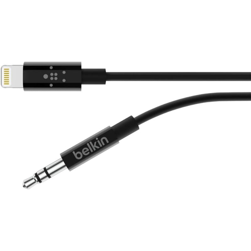 Belkin 1m Lightning to 3.5mm Audio Cable iPhone Aux Headphone Adapter Black - New The Outlet Shop
