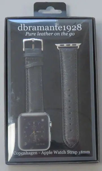 Dbramante1928 Leather Copenhagen Series 1-10 38/40/41mm Apple Watch Strap Black/Silver Dbramante1928