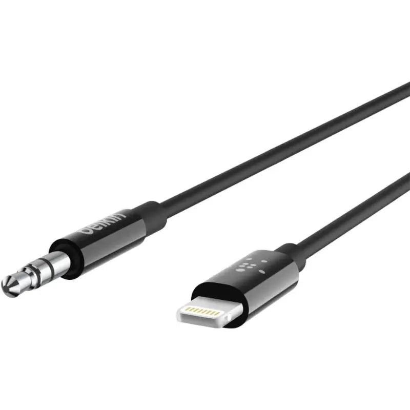 Belkin 1m Lightning to 3.5mm Audio Cable iPhone Aux Headphone Adapter Black - New Belkin