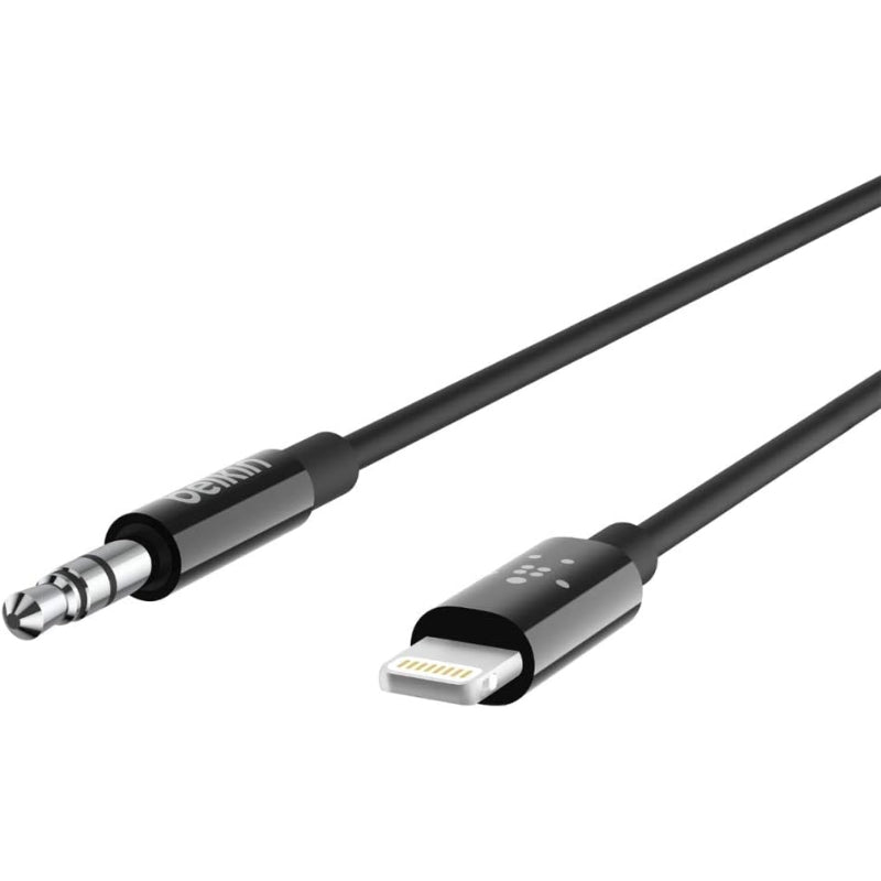 Belkin 1m Lightning to 3.5mm Audio Cable iPhone Aux Headphone Adapter Black - New The Outlet Shop