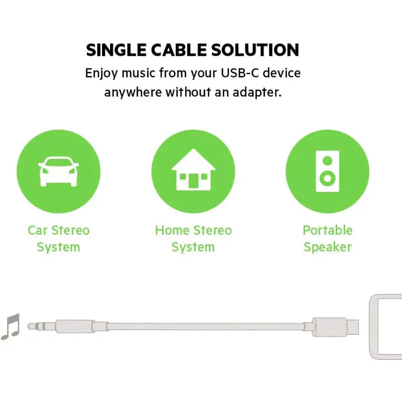 Belkin USB-C to 3.5mm Audio Cable Headphone Jack Adapter Aux Lead Black - New Belkin
