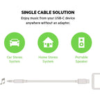 Belkin USB-C to 3.5mm Audio Cable Headphone Jack Adapter Aux Lead Black - New Belkin