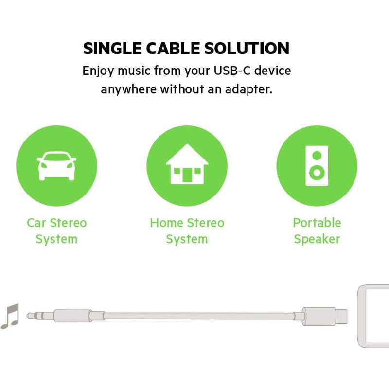 Belkin USB-C to 3.5mm Audio Cable Headphone Jack Adapter Aux Lead Black - New The Outlet Shop