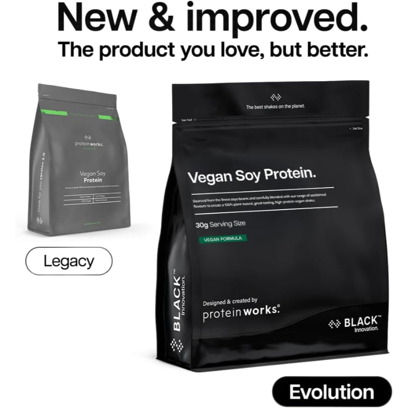 Protein Works Vegan Soy Protein Powder 2KG Vanilla Creme 66 Servings 06/2027 - New The Outlet Shop