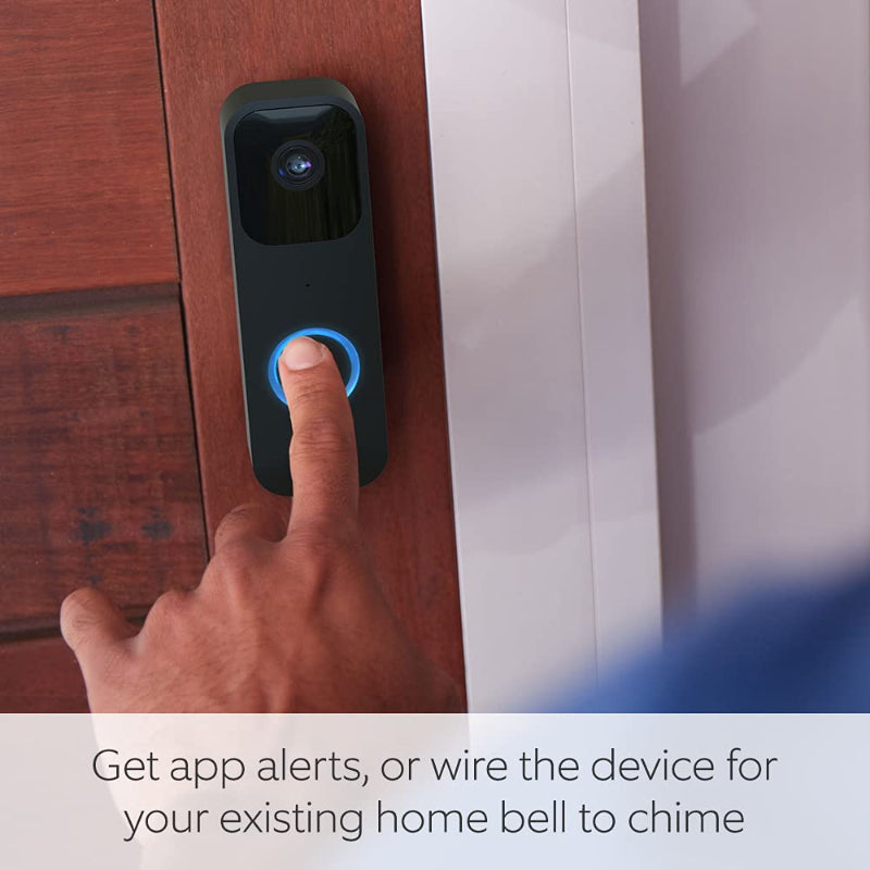 Blink Video Doorbell – HD Video, Two-Way Audio, Motion Alerts, Alexa Enabled, Wired/Wire-Free – White - Refurbished Blink