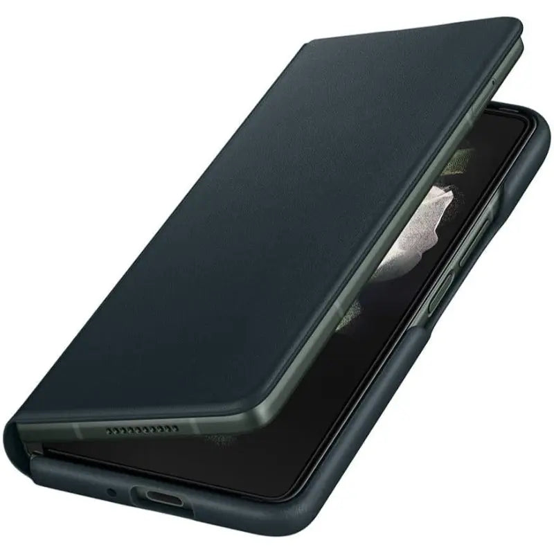 Samsung Galaxy Z Fold3 5G Flip Cover - Leather - Green - New Samsung