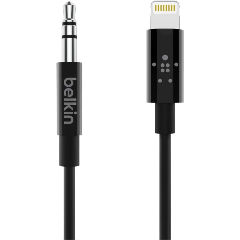Belkin 1m Lightning to 3.5mm Audio Cable iPhone Aux Headphone Adapter Black - New The Outlet Shop