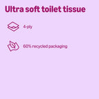 by Amazon Ultra Soft Toilet Tissue, 4-ply, 48 Rolls (4 Packs of 12), 160 Sheets per Roll, FSC Certified - Very Good