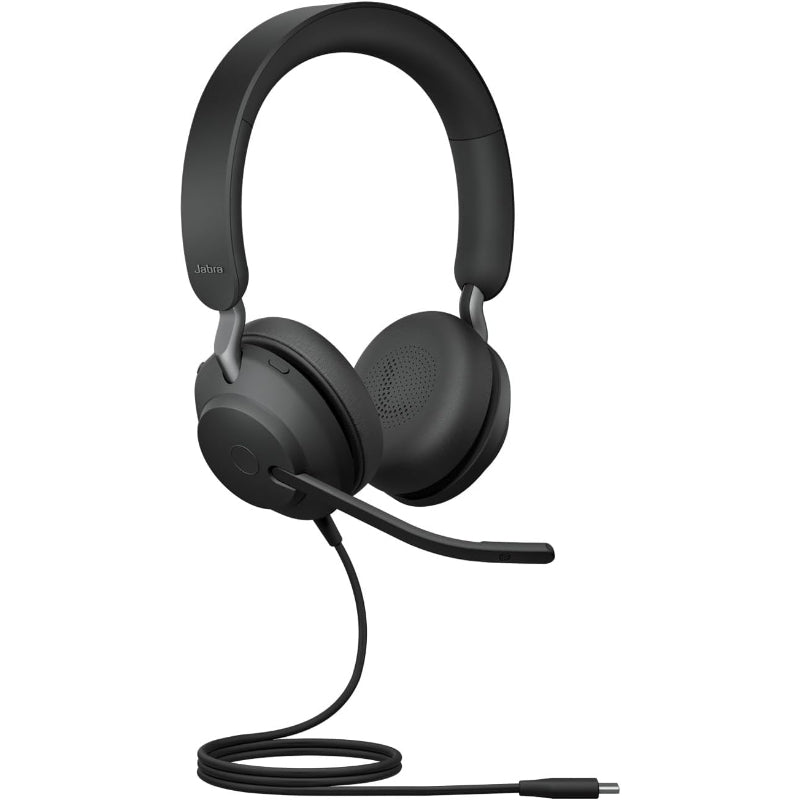 Jabra Evolve2 40 SE Wired Stereo Headset – Noise Cancelling, 3-Mic Calling, USB-A, MS Teams Certified - New Jabra