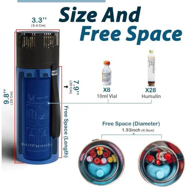 4ALLFAMILY Explorer 7 Pen Insulin Cooler Travel Case with USB Charge 72 Hours - Refurbished 4ALLFAMILY
