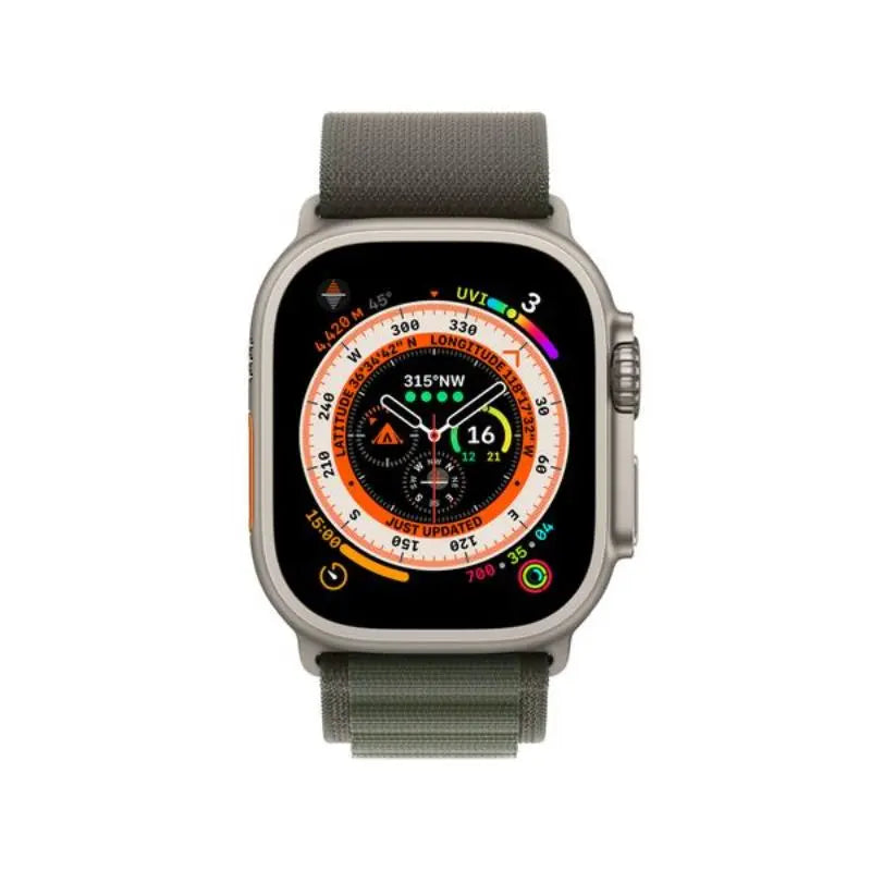 Apple Watch Ultra GPS Cellular 49mm Titanium with Green Alpine Loop Medium - Refurbished Apple
