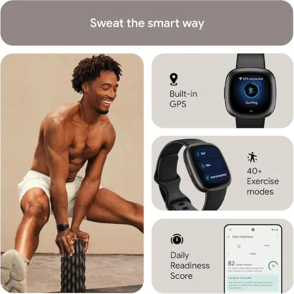 Fitbit Versa 4 Fitness Smartwatch - Graphite/Black Fitbit