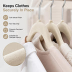 1ABOVE Premium Quality 20 pack Non-Slip Velvet Hangers (44cm) Heavy Duty Velvet Suit Hangers with Tie Bar, 360^0 Swivel Hooks - Space saving, sturdy to hold Jacket, Jumper & Pullover(Set of 20-IVORY) - Very Good
