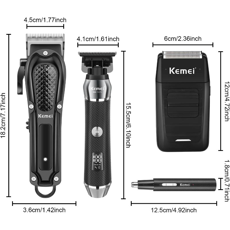 KEMEI Professional Hair Clippers Cordless Barber Trimmer Grooming Kit USB - Like New The Outlet Shop