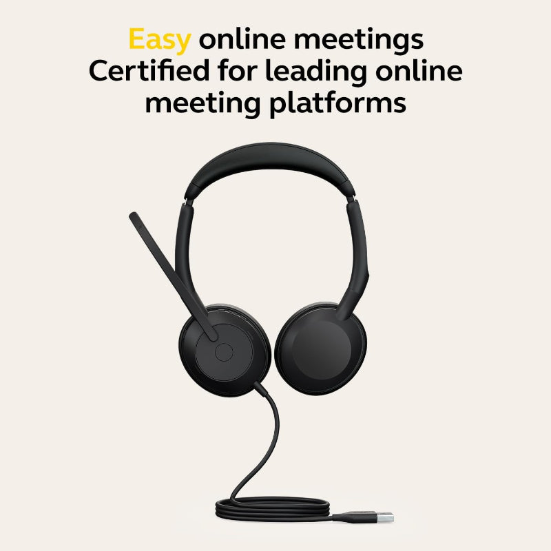 Jabra Evolve2 50 Wired Stereo Headset – Noise-Cancelling Microphones, Comfortable & Professional - New Jabra