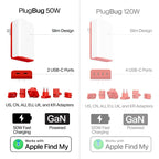 Twelve South PlugBug Travel 50 USB-C Charger 2-Port International Wall Adapter w/ Find My - New Twelve South