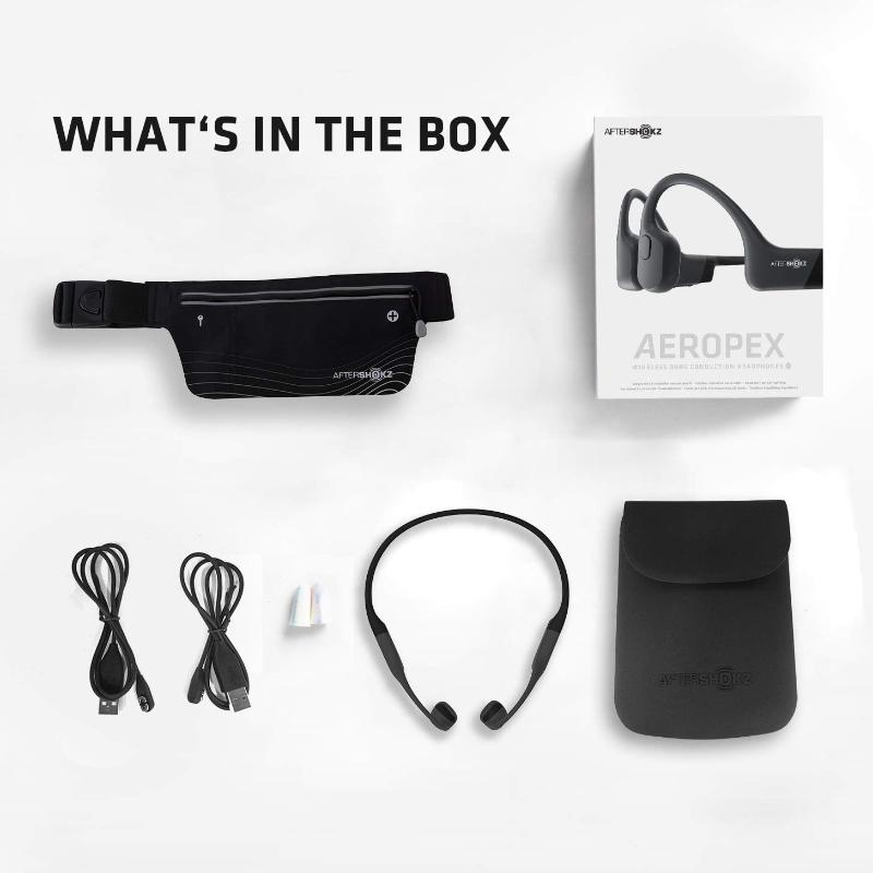 Aftershokz Aeropex Wireless Bone Conduction Bluetooth Headphones – Black - New Aftershokz