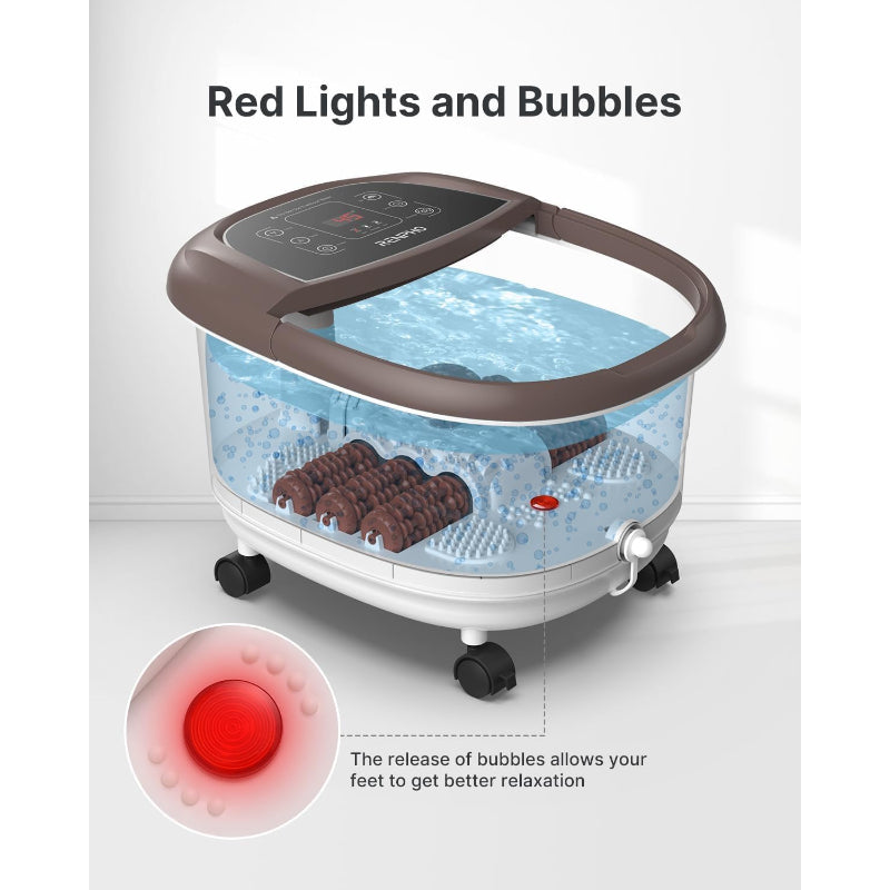 RENPHO Foot Spa Massager Heater Auto Roller 3 Modes Timer Temp Brown - Very Good The Outlet Shop