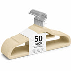 1ABOVE Premium Quality 20 pack Non-Slip Velvet Hangers (44cm) Heavy Duty Velvet Suit Hangers with Tie Bar, 360^0 Swivel Hooks - Space saving, sturdy to hold Jacket, Jumper & Pullover(Set of 20-IVORY) - Very Good