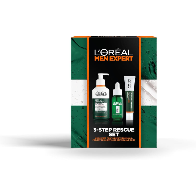 L'Oréal Men Expert 3 Step Rescue Set Face Wash Scrub Moisturiser Skincare Men - New The Outlet Shop