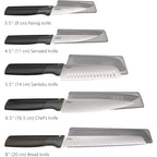 Joseph Joseph Duo 5 Piece Elevate Kitchen Knife Set Black Silver Set - New Joseph Joseph