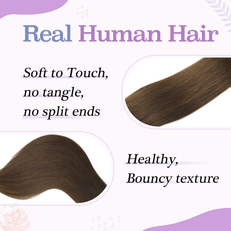 Sindra Clip In Human Hair Extensions 16 Inch 100g 6pcs Medium Brown Straight - New The Outlet Shop