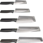 Joseph Joseph Duo 5 Piece Elevate Kitchen Knife Set Black Silver Set - New Joseph Joseph