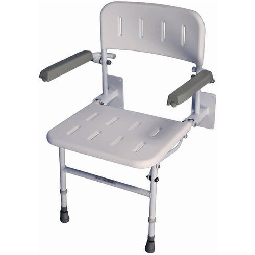 Aidapt Solo Shower Seat Wall Mounted Fold Flat Adjustable Elderly Disabled - Very Good The Outlet Shop