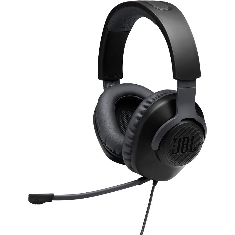JBL Quantum 100 Gaming Headset – Wired Over-Ear Headphones with Flip-Up Mic – Black - New JBL