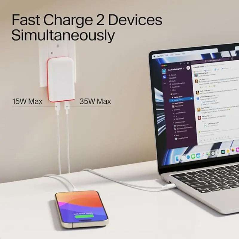 Twelve South PlugBug Travel 50 USB-C Charger 2-Port International Wall Adapter w/ Find My - New Twelve South