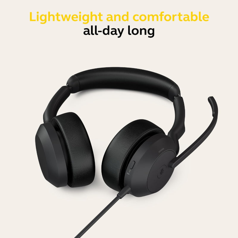 Jabra Evolve2 50 Wired Stereo Headset – Noise-Cancelling Microphones, Comfortable & Professional - New Jabra