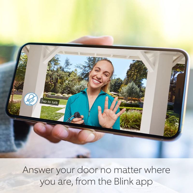 Blink Video Doorbell – HD Video, Two-Way Audio, Motion Alerts, Alexa Enabled, Wired/Wire-Free – White - Refurbished Blink
