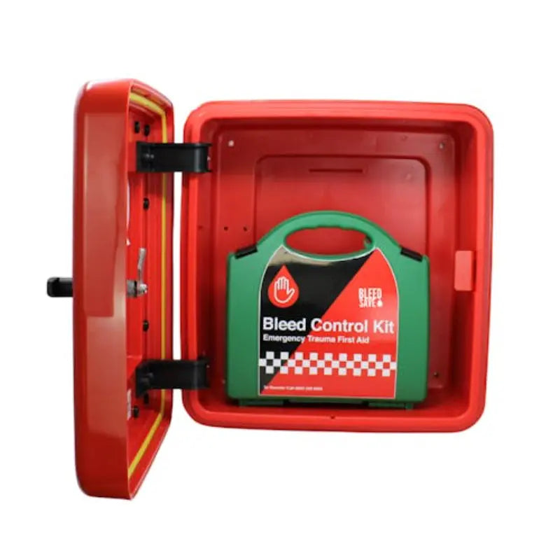 BLEEDSAVE Trauma Cabinet with 1 Comprehensive Bleed Control Kit Non-Lockable Case - New BLEEDSAVE