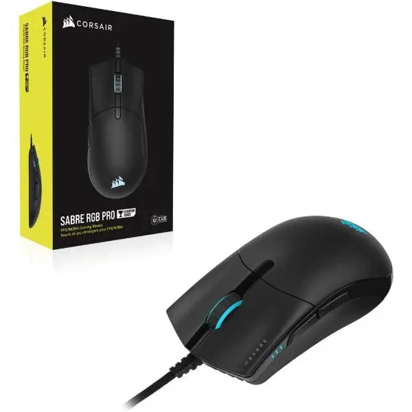 Corsair Sabre RGB Pro Wired FPS MOBA Ergonomic Gaming Mouse Black - New Corsair