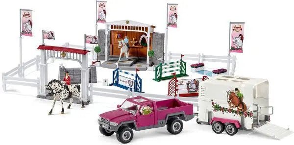 Schleich 72105 Large Horse Club Riding Tournament With Pick Up And Trailer (New) - The Outlet Shop