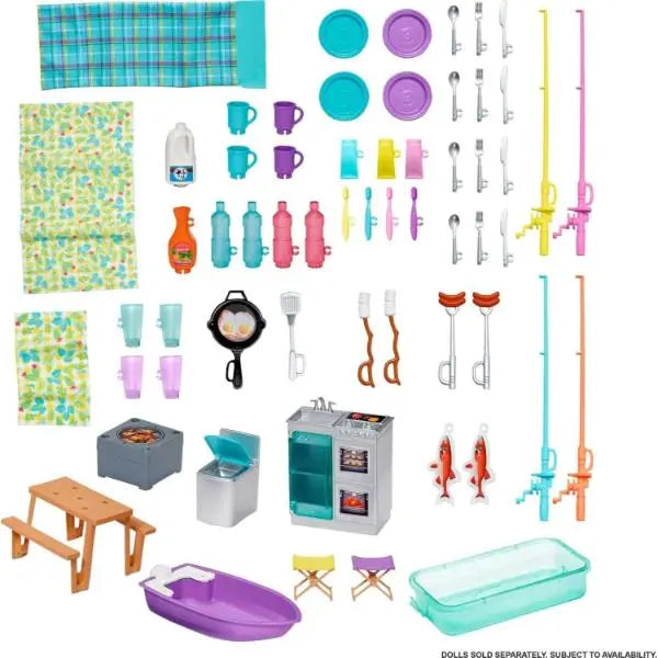 Barbie 3-in-1 Dream Camper With 60 Toy Accessories Mattel