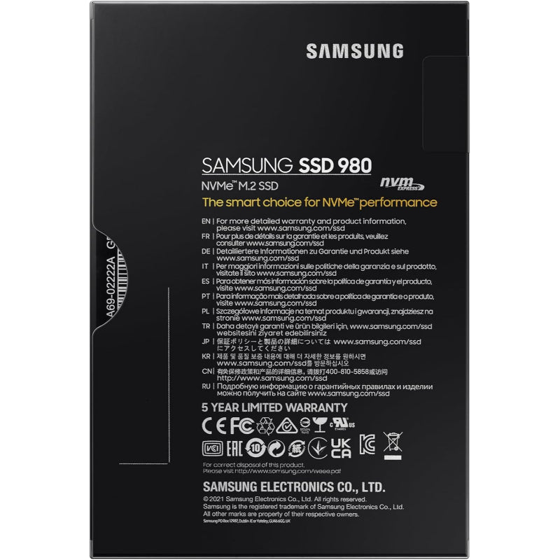Samsung 980 NVMe M.2 SSD 500GB – Internal Solid State Drive for High-Speed Performance - New Samsung