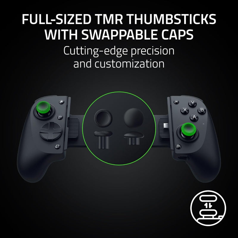 Razer Kishi V3 Pro Mobile Controller iPhone Android Tablet USB-C Plug Play Anti Drift Analog Sticks 12 Button Sensa Haptics Black - Like New Razer
