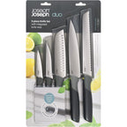 Joseph Joseph Duo 5 Piece Elevate Kitchen Knife Set Black Silver Set - New Joseph Joseph